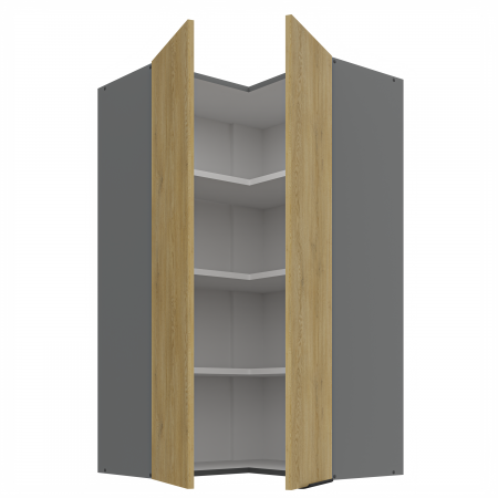 Szafka górna narożna wysoka 60 cm CREMA dąb cremona / antracyt 60x60 GN-108 2F 90